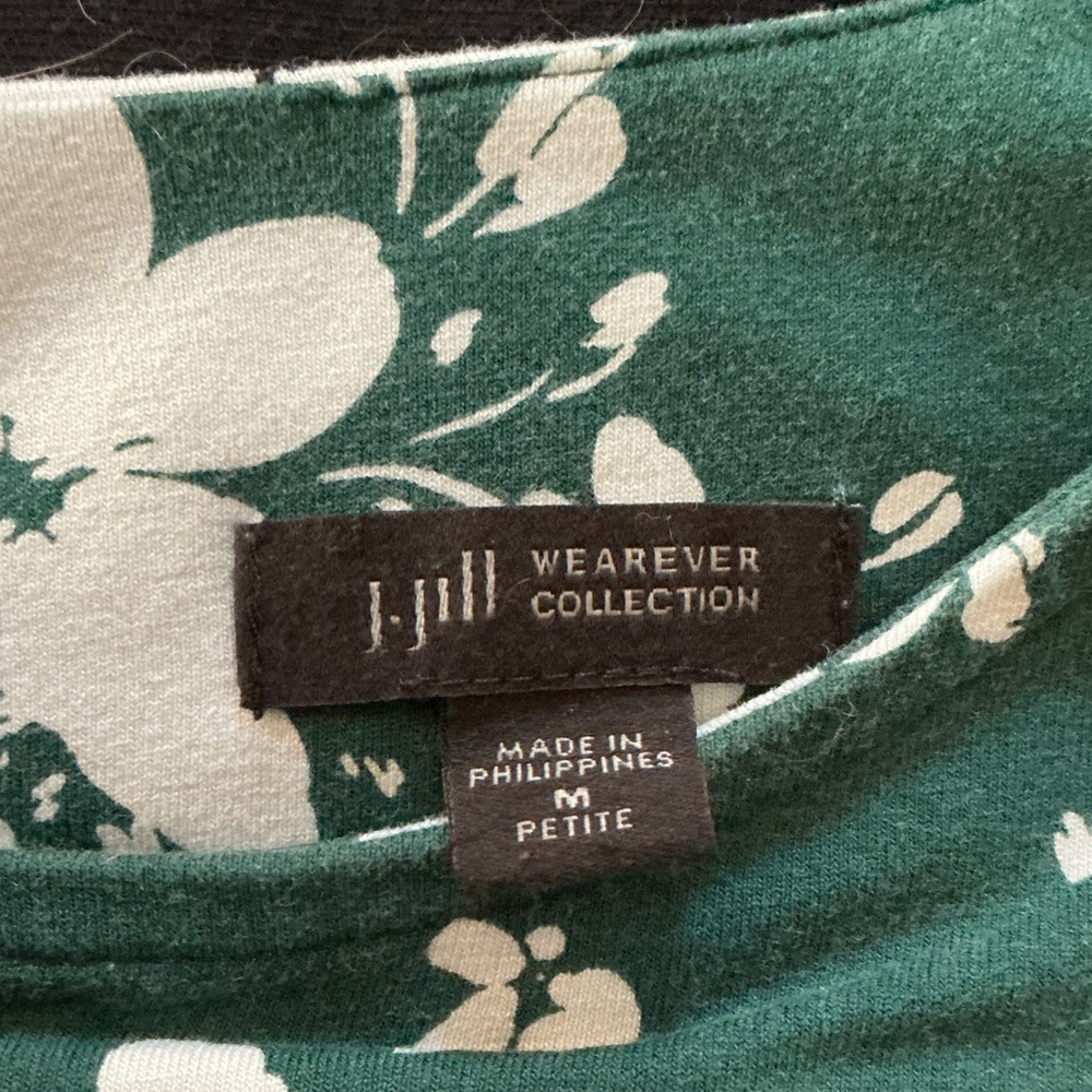 J Jill Everwear Collection Floral Green and White Dress - Picture 2 of 5